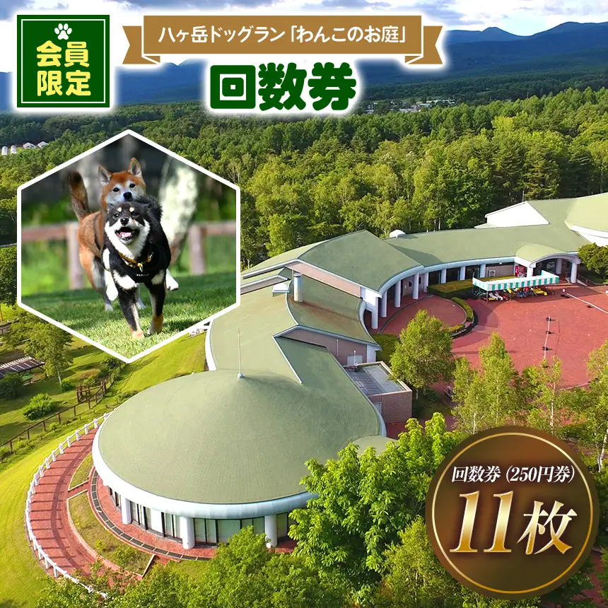 【会員限定】 八ヶ岳 ドッグラン 「わんこのお庭」 回数券 11枚