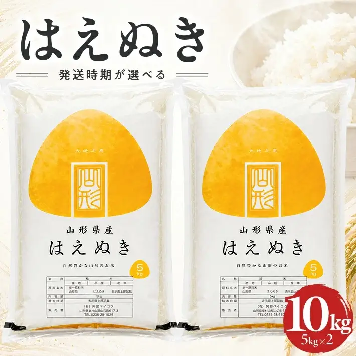 庄内産はえぬき5kg×2袋 計10kg（令和7年産米）6月下旬 [1554R07M06c