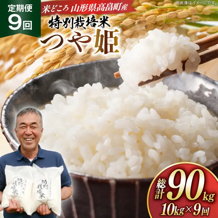 米 定期便 9回 令和8年産 特別栽培米 つや姫 10kg 9回 計90kg [渡部ファーム 山形県 高畠町 tk06ays810055]