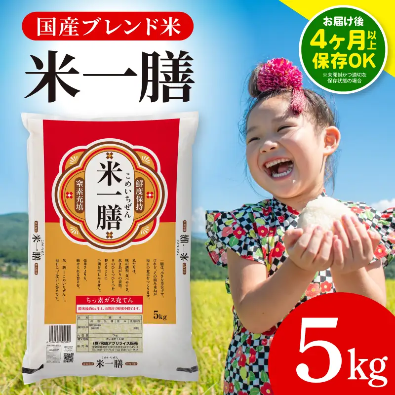 国産ブレンド米 「米一膳」5kg 米