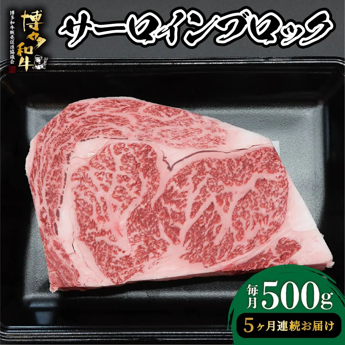 ＜定期便・全5回＞博多和牛 サーロインブロック 約500g