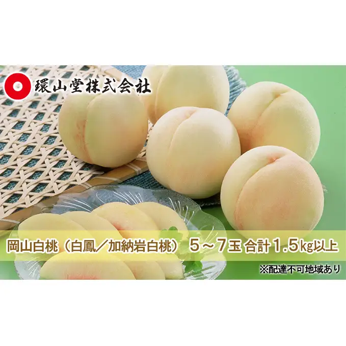 桃 2026年 先行予約 岡山 白桃（品種：白鳳／加納岩白桃）5～7玉 合計