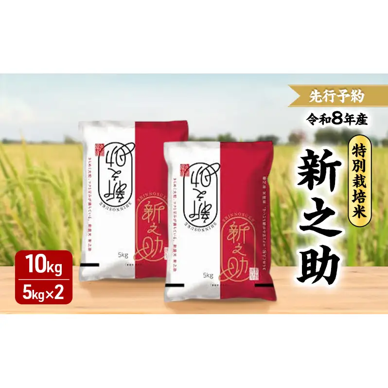 先行予約 令和8年 新潟県産新之助 特別栽培米 10kg 10キロ （5kg×2袋） 上越市 三和区神田 富永農産 有機肥料 自家製たい肥