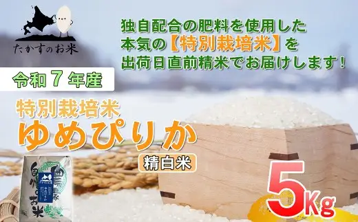 【令和7年産】 ゆめぴりか （精白米） 5kg 北海道 鷹栖町 たかすのお米 米 コメ こめ ご飯
