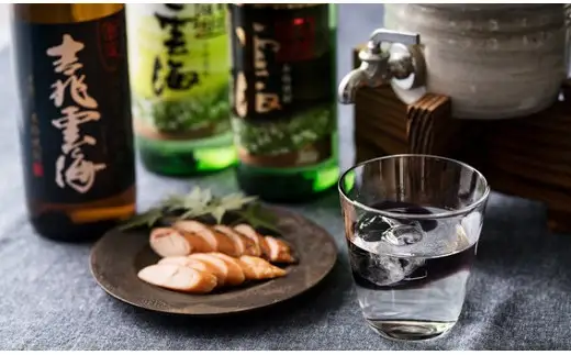 雲海そば焼酎3種＆鶏のささみくんせいセット【雲海酒造】_A0114-083