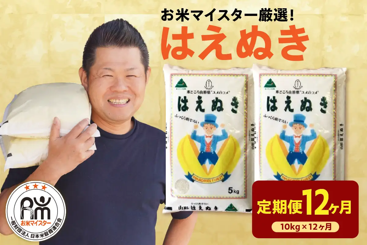【 先行予約】12ヶ月 定期便 令和8年産 はえぬき 10kg×12回 計120kg