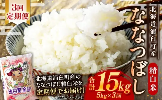 【 3回定期便 】〈 令和8年産 〉 浦臼産 ななつぼし 精白米 5kg お米 米 こめ コメ 白米 白飯 飯 ご飯 おにぎり ブランド米 ブランド 国産 北海道産 和食 定期 定期配送 【 2026年10月下旬より順次発送 】