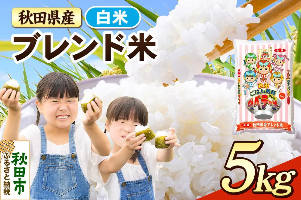 米 ブレンド米【白米】米どころ秋田県産 精米 5kg（5kg×1袋） | 秋田県