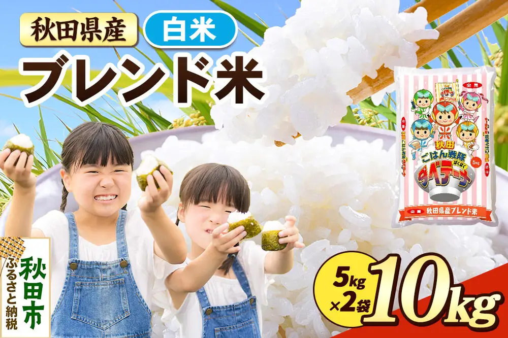 米 ブレンド米【白米】米どころ秋田県産 精米 10kg（5kg×2袋）