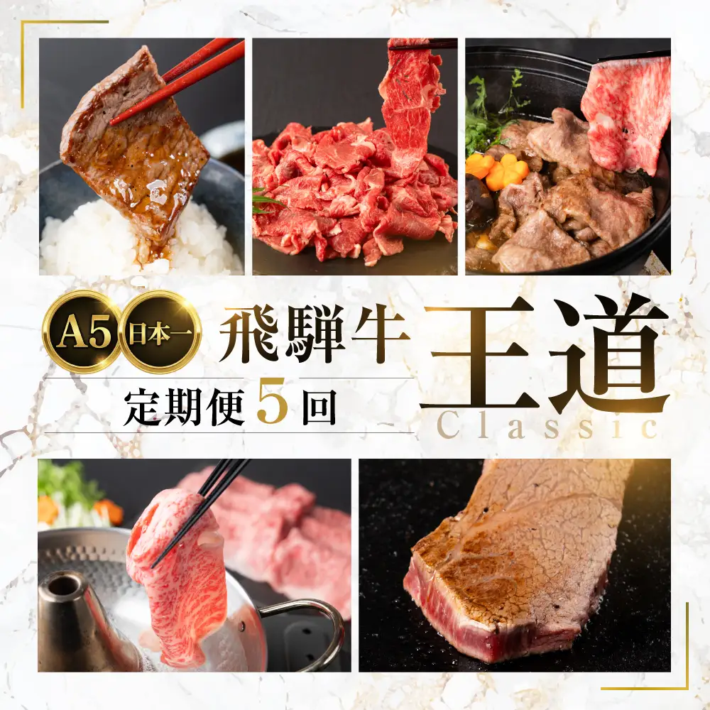 A5 飛騨牛 王道定期便 5回 5ヶ月｜定期便 