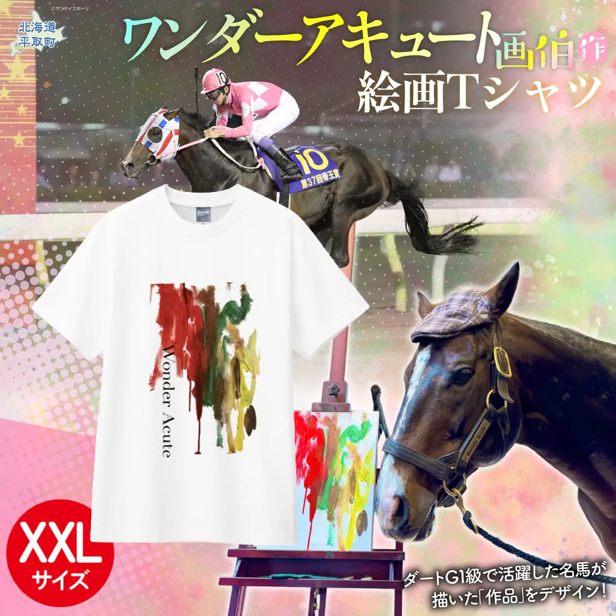 【ワンダーアキュート画伯】作　絵画Ｔシャツ 選べる５サイズ【XXL】 BRTV211-5