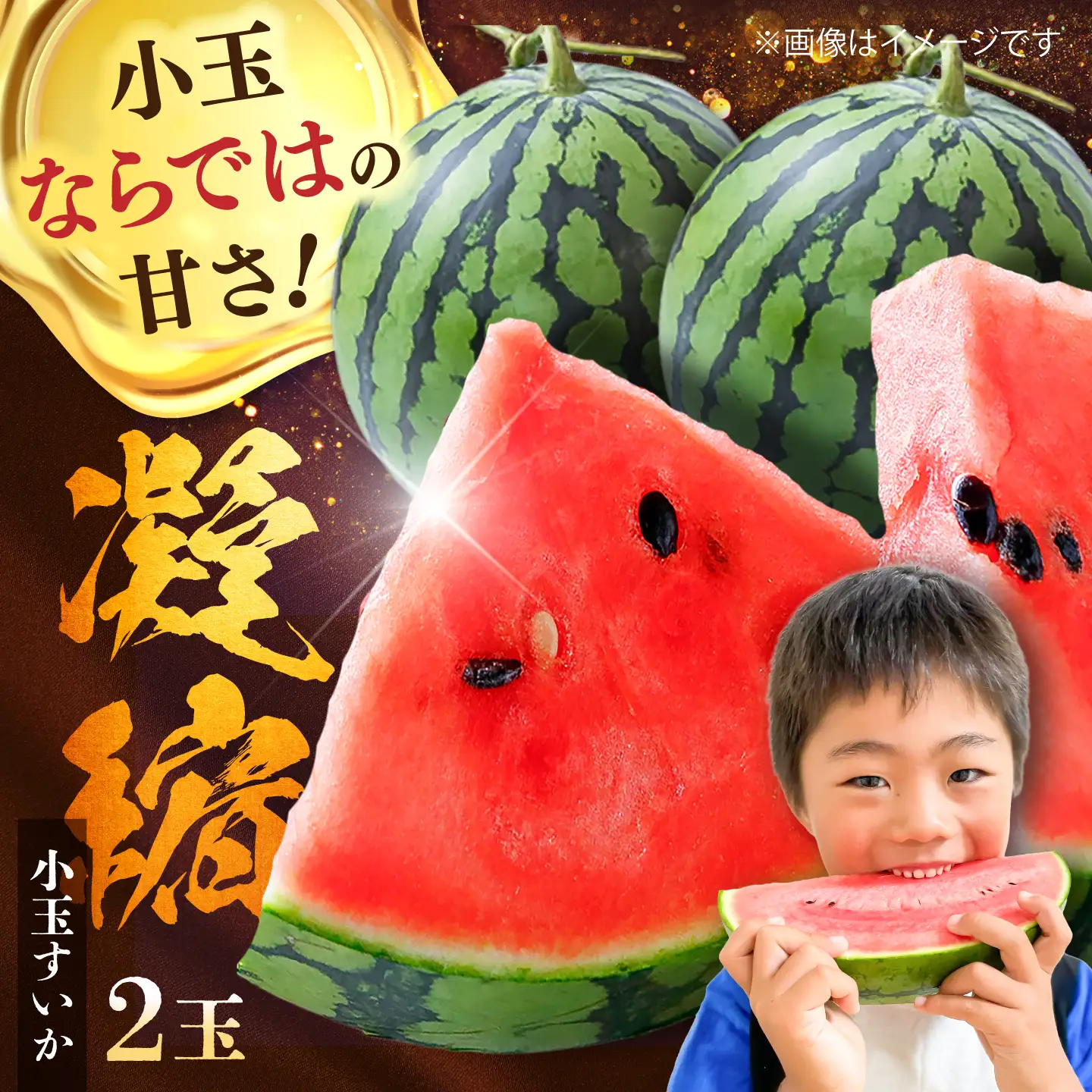 小玉スイカ2玉  スイカ BHDJ001