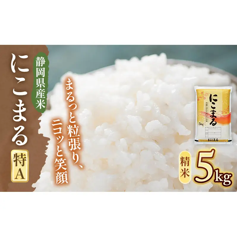 【令和7年度産】静岡県産米 にこまる 特A 5kg 川島米穀店 お米 精米 こめ ご飯 白米 静岡 浜松市