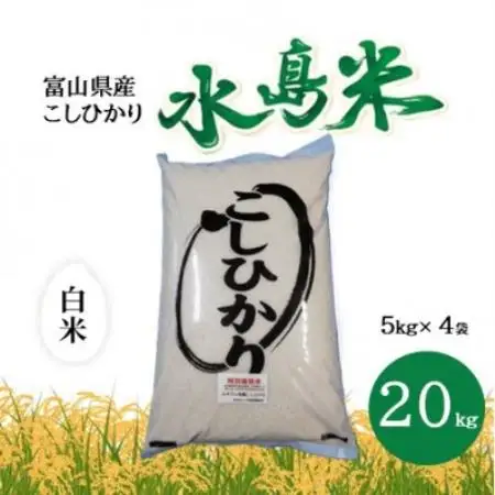 栽培期間中農薬・化学肥料不使用　こしひかり　白米 5kg×4袋(20kg)【1735140】