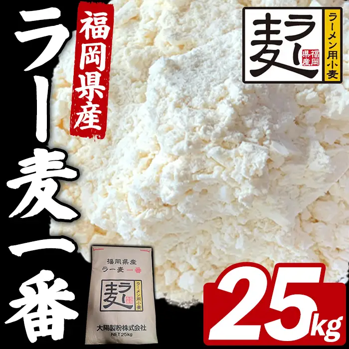 福岡県産 小麦 ラー麦一番 (25kg) 国産 福岡県産 ブランド 小麦 小麦粉 餃子 パン アレンジ ちくしW2号 ラーメン用 ラーメン 焼きそば ちゃんぽん パン作り 25kg 【FUKUOKA MIOTSUKUSHI】as55-046