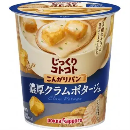 ポッカサッポロ　じっくりコトコト　こんがりパン　濃厚クラムポタージュ　計24個(6個×4箱)【1713426】