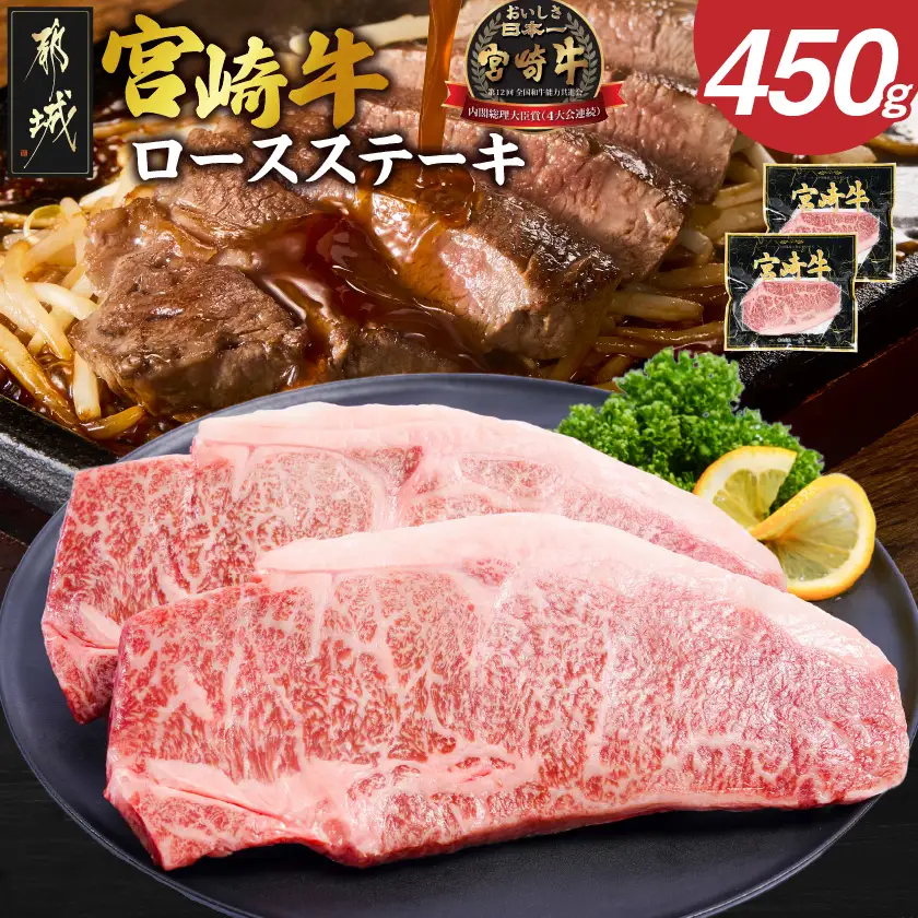 宮崎牛ロースステーキ2枚(450g)〔14H-84-012-2〕