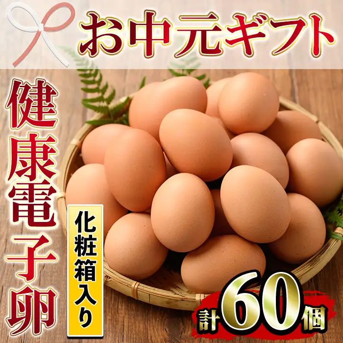 【お中元】たまご　6パック 60個入り　健康電子たまご　(内10個 宅配破損時 保証卵付) 【00-095-03-R8OC】