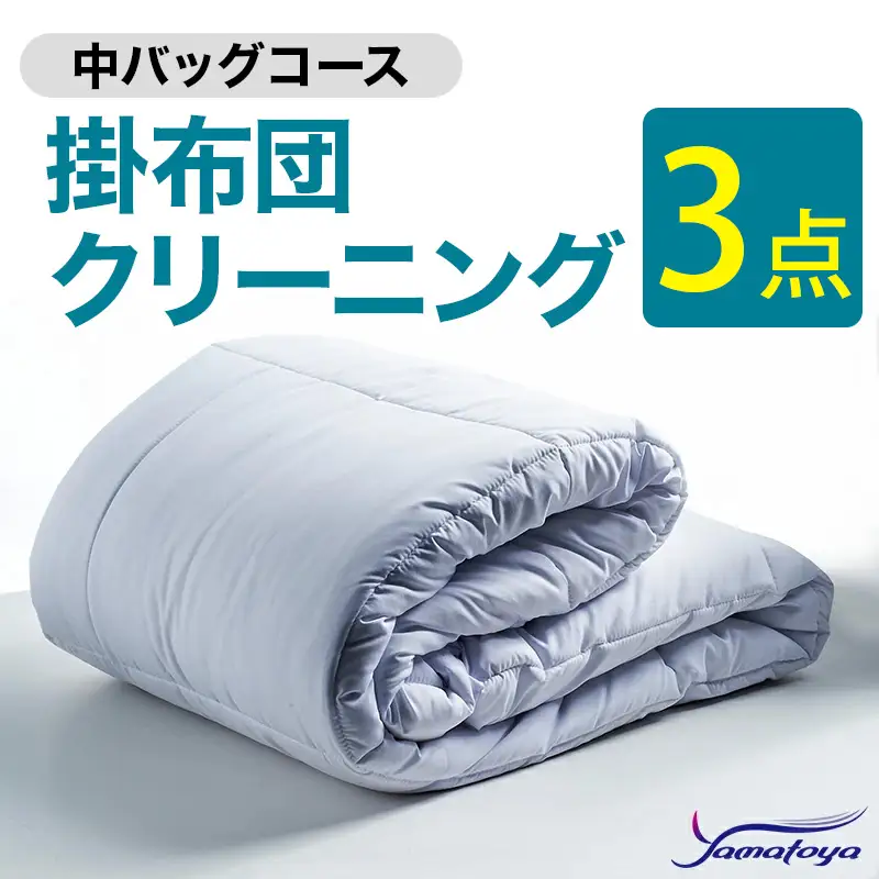 掛布団クリーニング 3点パック 中バッグコース 【丁寧 丸洗い セミダブル 掛け布団 寝具 こたつ 丸洗い クリーニング シーツ 高品質ヤマトヤクリーニング 糸魚川 帰省 年末年始 実家 寝具 布団クリーニング】