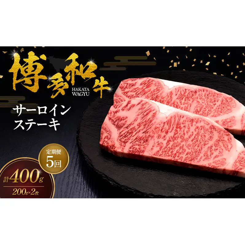 【5ヶ月連続 定期便】 博多和牛 サーロインステーキ 2枚 肉 牛肉 ※配送不可：離島