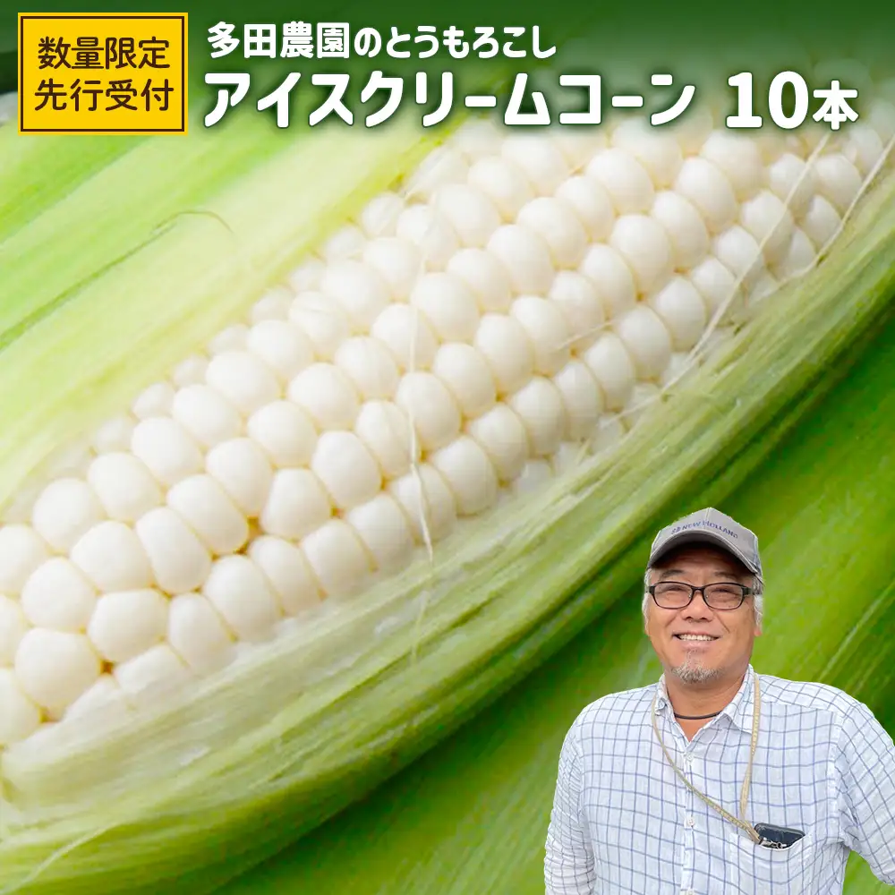 【とうもろこし数量限定先行受付！】多田農園のとうもろこし　アイスクリームコーン10本【5100601】