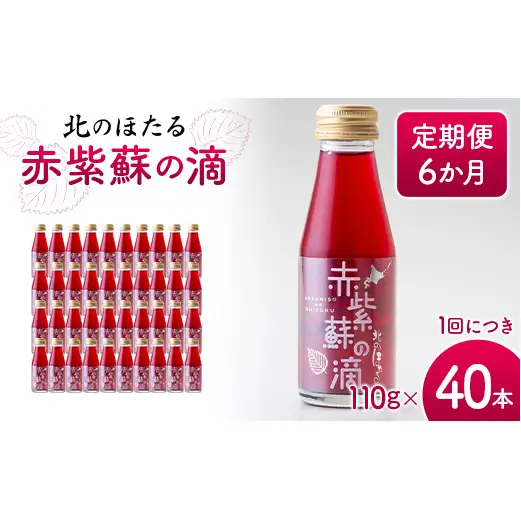 赤紫蘇の滴110g×40本 定期便 6か月 赤紫蘇 紫蘇ジュース しそ しそドリンク 北海道産 健康ドリンク しそジュース 赤しそ クエン酸 健康 美容 健康飲料 無添加風味 北のほたる 沼田町 北海道 n-0214