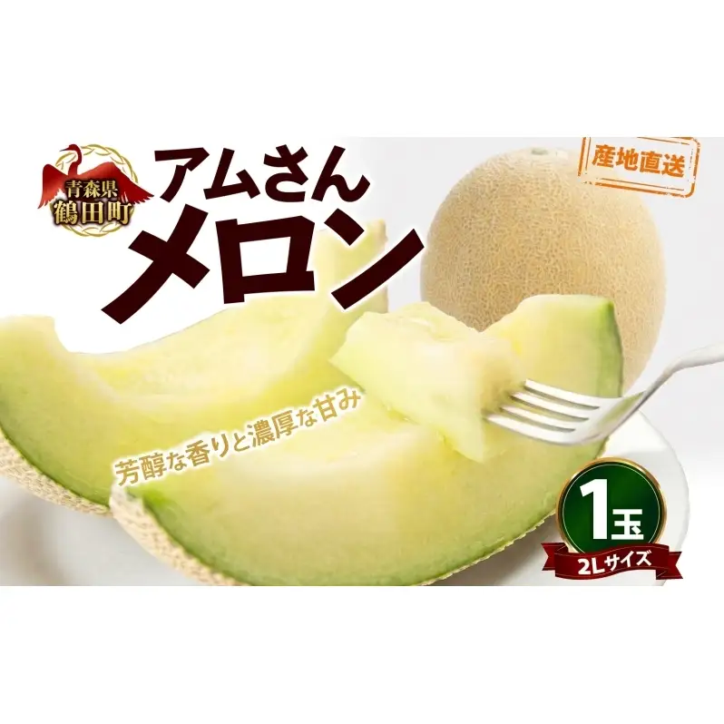 青森県産 つがりあんメロン 「アムさん」 2Lサイズ 1玉 完熟 甘い ジューシー ハウス栽培 弘果弘前中央青果 産地直送 メロン フルーツ 果物 ギフト 贈答 青森県 鶴田町
