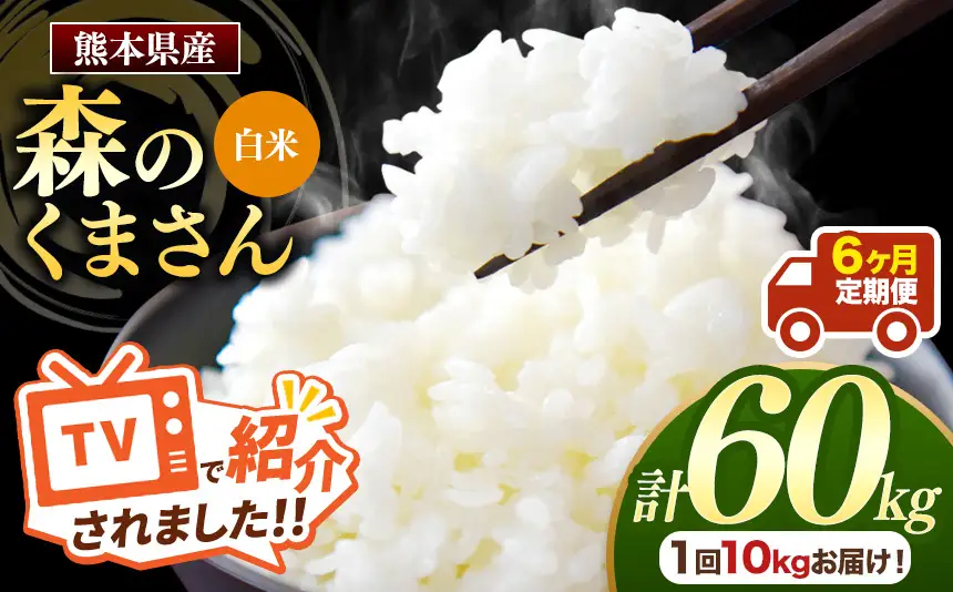 【 定期便 6回 】 熊本県産 白米 森のくまさん 10kg