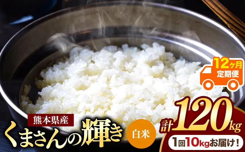 【定期便12回】熊本県産 白米 くまさんの輝き 10kg