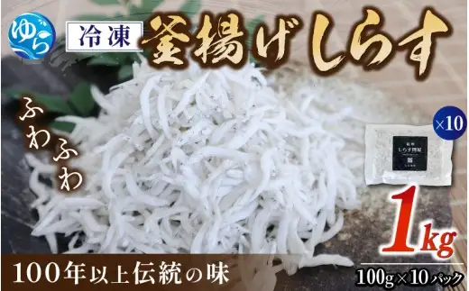 冷凍釜揚げしらす1kg（100g×10） / 小分け 釜揚 シラス しらす丼 国産 冷蔵 個包装 魚 お魚 さかな 食品 和歌山県 由良町【dig207-f-1000】