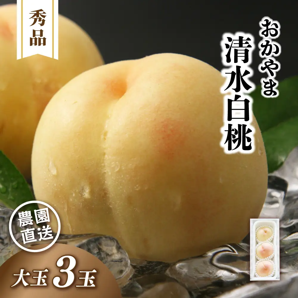 清水白桃 秀品 大玉3玉 momo33 【配送不可地域：北海道／沖縄県／離島】 【jujy082-01】