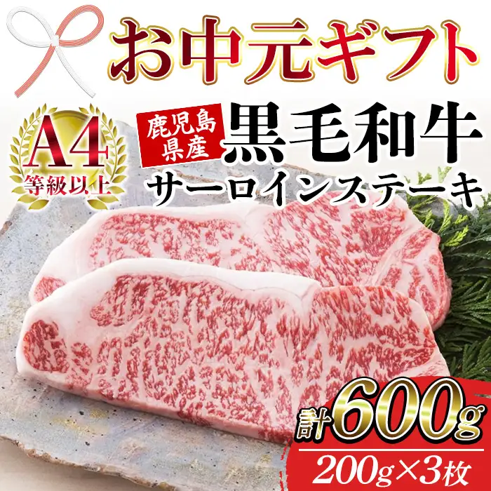 【お中元】牛肉 サーロイン ステーキ 200g×3枚 牛肉 ステーキ【00-030-34-R8OC】