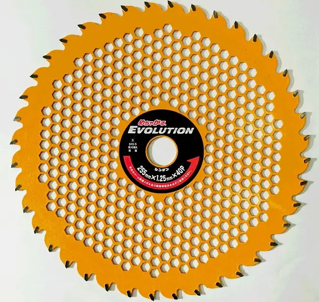 進化した軽量チップソーがついに誕生「めちゃかる EVOLUTION（エボリューション）」(サイズ：255×1.25/1.8×25.4×40）