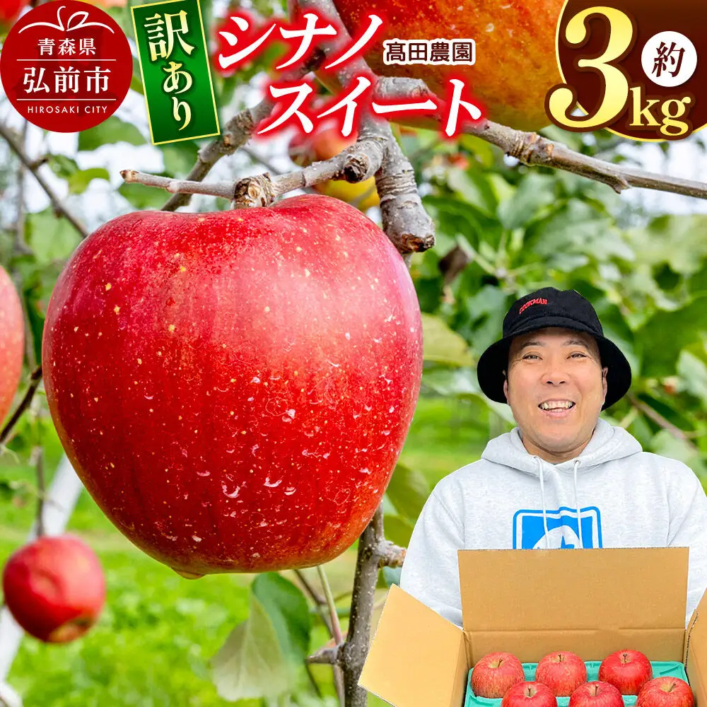 【26年10月下旬発送】りんご【訳あり】シナノスイート 約3kg 青森県 弘前市