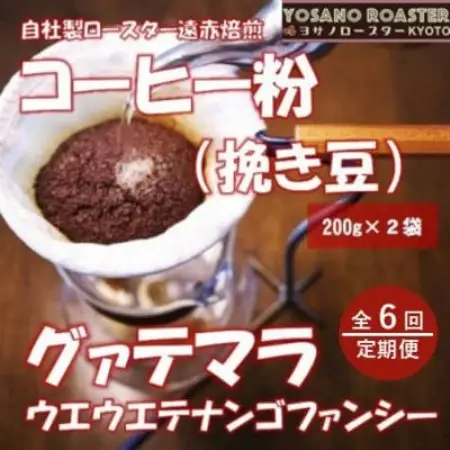 【毎月定期便】コーヒー粉(挽き豆)グァテマラ ウエウエテナンゴファンシー 200g×2袋全6回【配送不可地域：離島】【4084573】