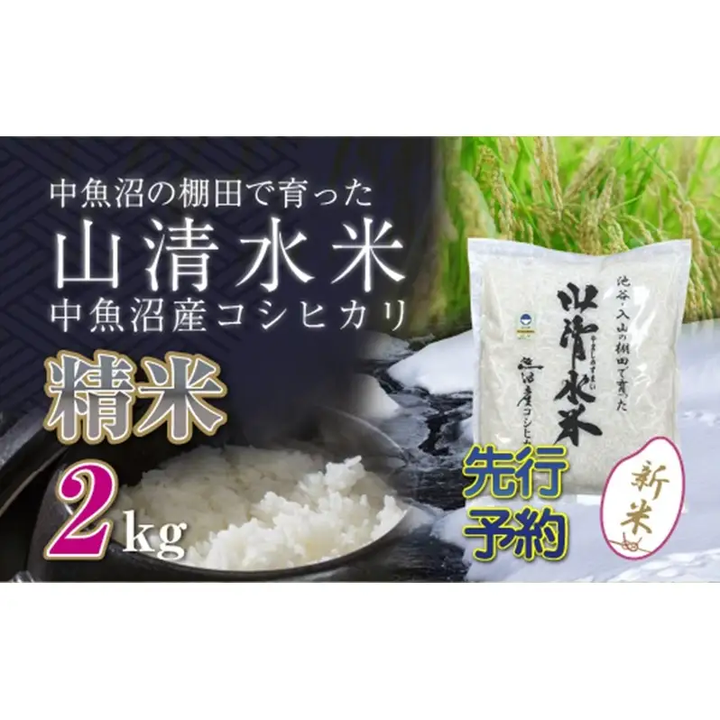 【令和8年産 先行予約】新潟県魚沼産コシヒカリ「山清水米」精米2kg