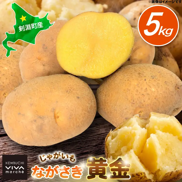 じゃがいも ながさき黄金 5kg [けんぶちVIVAマルシェ 北海道 剣淵町 14656386]