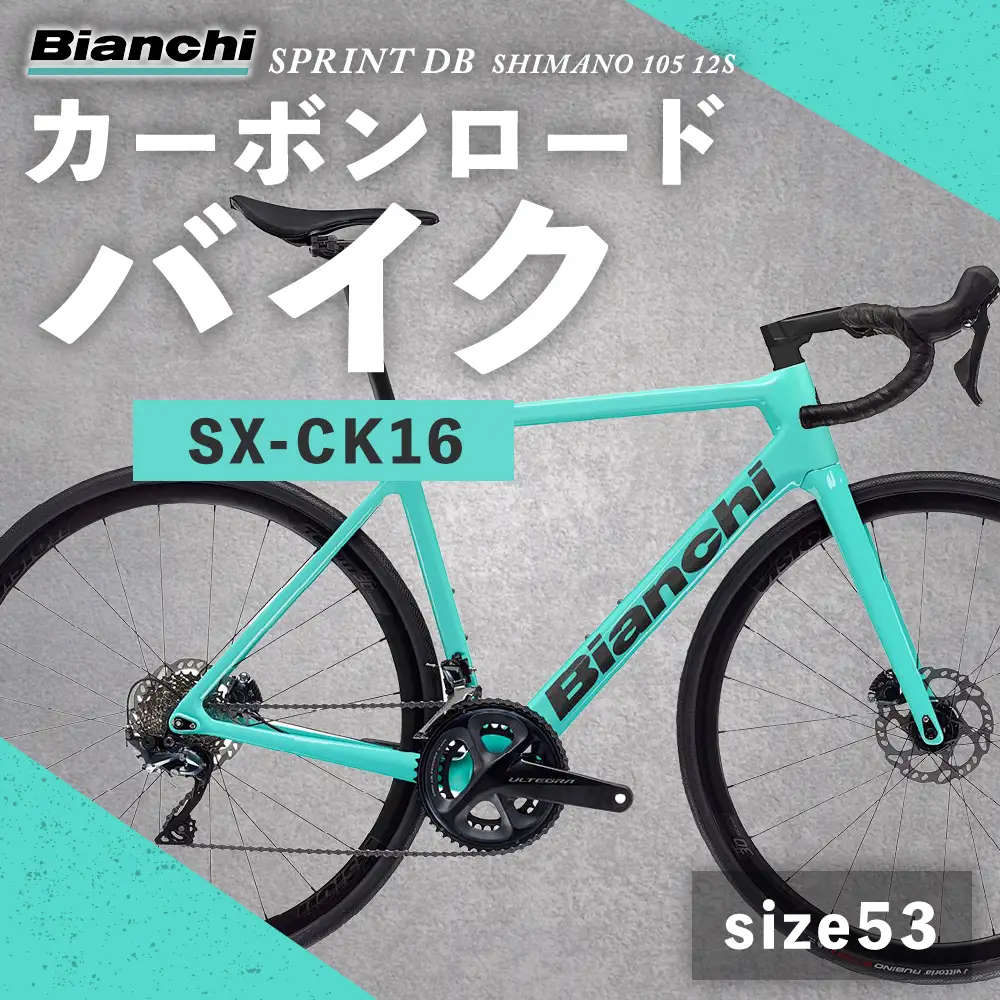 【 size53 】 ビアンキ SPRINT DISC SHIMANO 105 12S カーボンロードバイク SX-CK16 × 1台 【 完全組立配送 】 フレーム モノコック エアロ ブレーキ コンポーネント シフティング ジオメトリー 自転車 レーシングスピリット ハイパフォーマンス フルカーボンロード カーボンロード ライダー