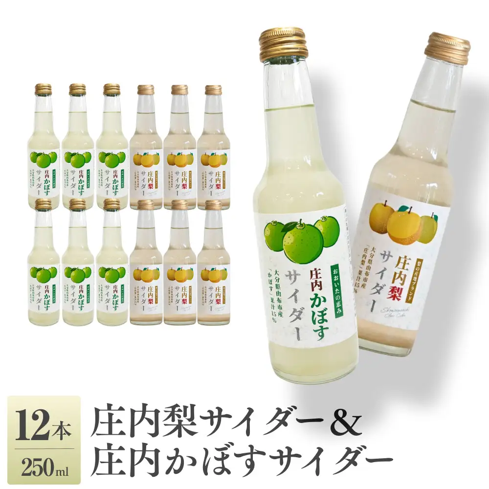 梨サイダー　庄内かぼすサイダー　250ml×各6本 計12本