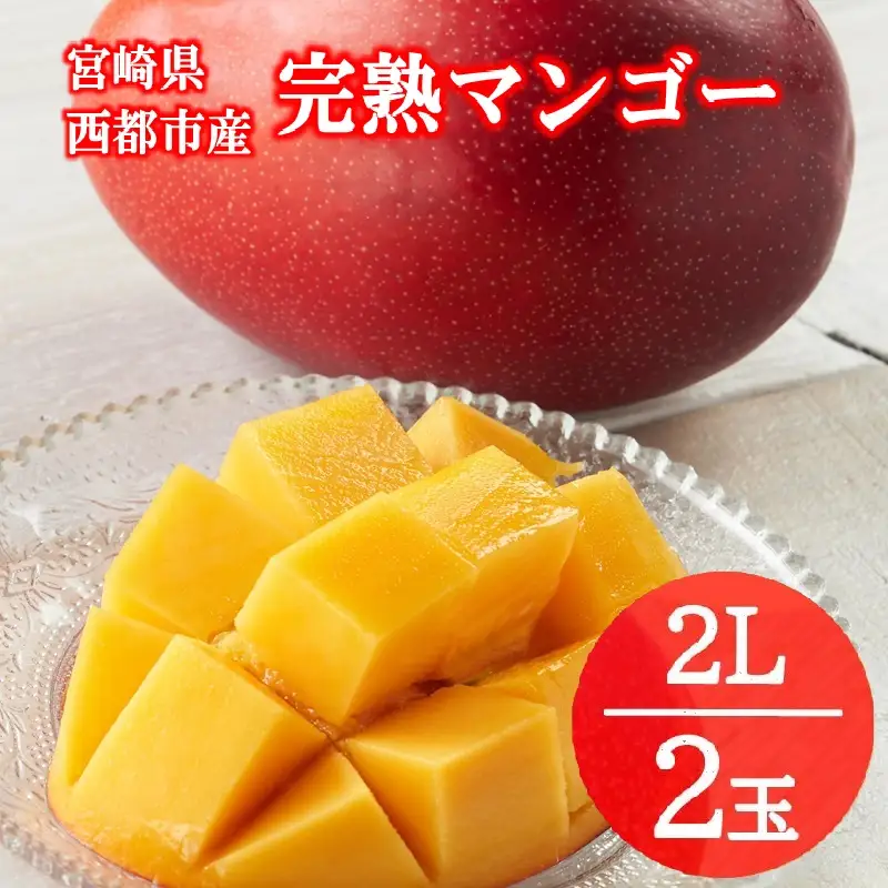 フルーツ専門店『南国フルーツ』厳選宮崎完熟マンゴー2Lサイズ2玉 宮崎県西都市産＜73-3a＞