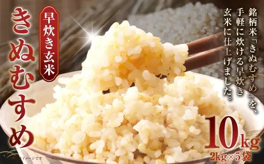 【 令和7年産 】 岡山県産 きぬむすめ 早炊き 玄米 10kg （ 2kg × 5袋 ） 栄養 時短 炊飯器 洗米不要 食味 お米 米 こめ コメ 白米 白飯 飯 ご飯 ブランド米 ブランド 国産 おにぎり