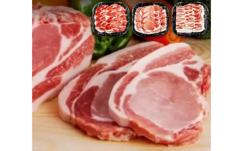 雲仙もみじ豚焼肉セット（ロース・肩ロース・バラ 各250g）