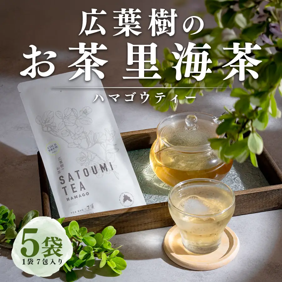 広葉樹のお茶 里海茶 ハマゴウ 5袋 35パック入り カフェインフリー ハマゴウティー お茶 ティー ティーパック 自然栽培 野草茶 ボタニカルティー 飲料 高知県 大月町