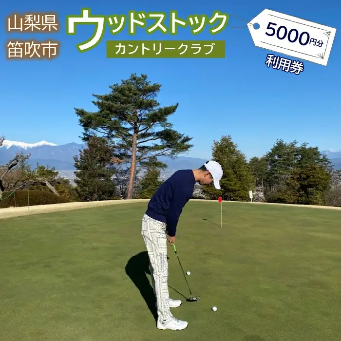 ゴルフ優待プレー補助利用券(ウッドストックカントリークラブ)5000円分 008-001