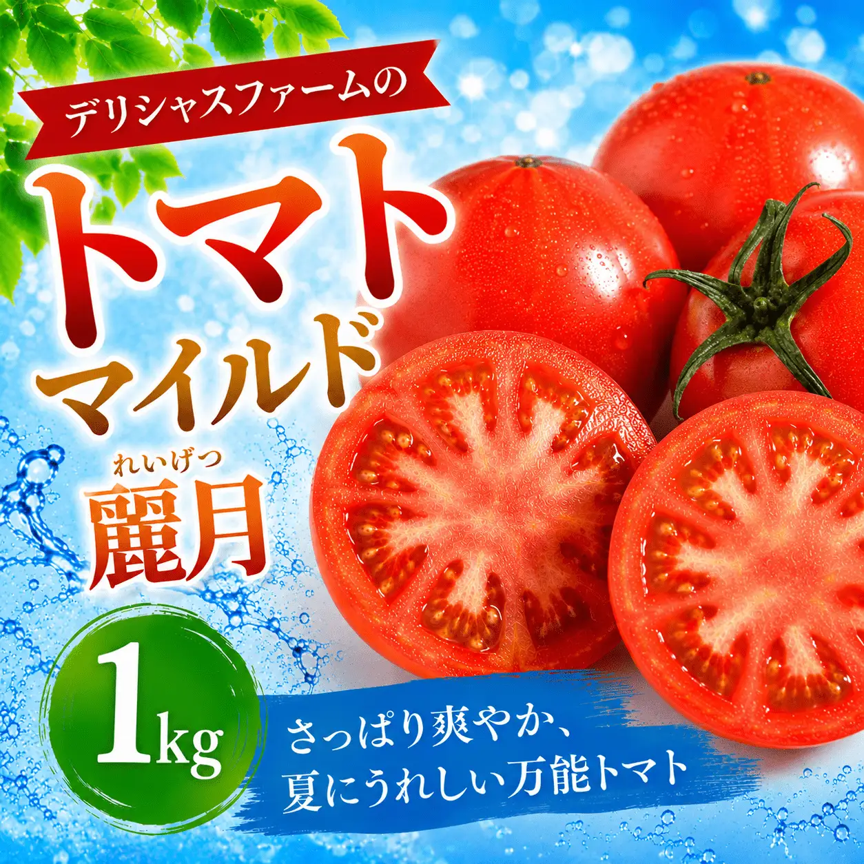  【先行予約】デリシャスファームのトマト(麗月) 1キロ箱 / とまと 野菜 トマト 【delf054】 