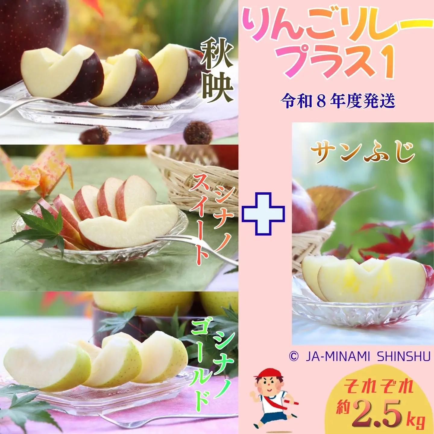 J25　りんごリレープラス１（りんご3兄弟 + サンふじ小玉）