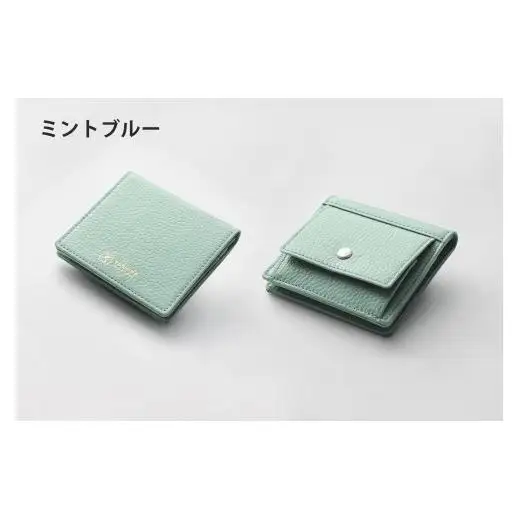【YOSHINA】コンパクト二つ折り財布（小銭入れ付き）ミントブルー
