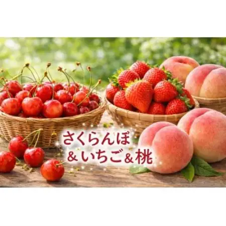 【発送月固定定期便】信州人気のフルーツ(いちご・さくらんぼ・桃)セット全3回【配送不可地域：離島】【4085410】