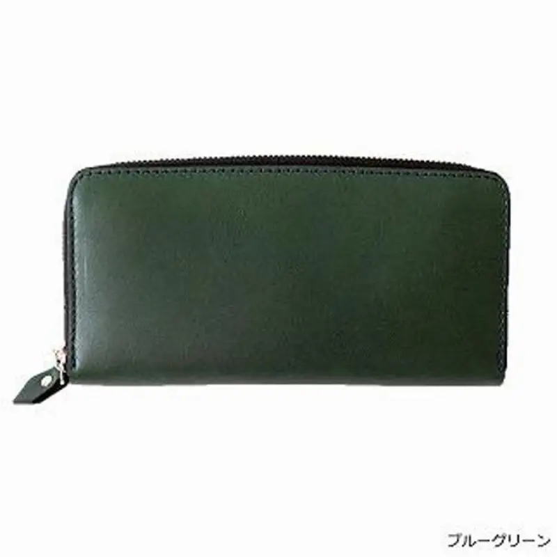 福岡市 Foglia オイルレザーラウンド 長財布 ブルーグリーン