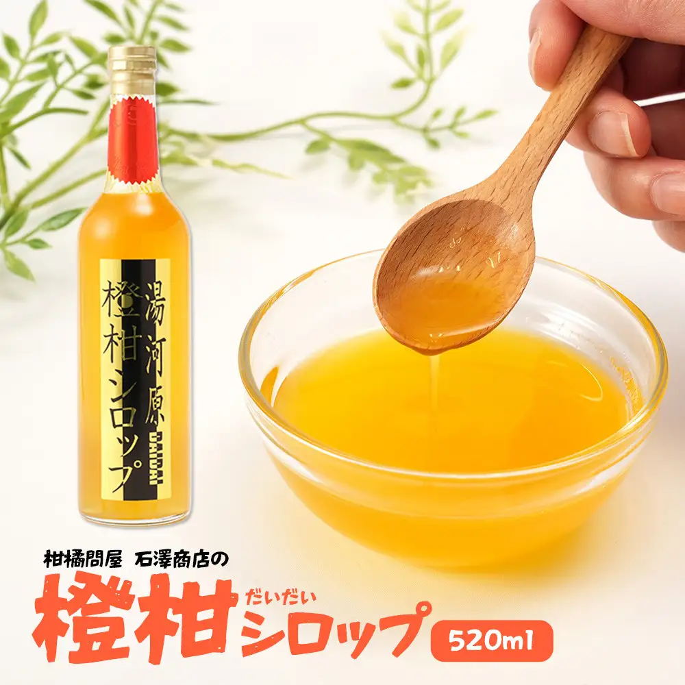 橙柑シロップ　520ml | 湯河原町 湘南 柑橘 だいだい シロップ 手作り フルーツ アレンジ